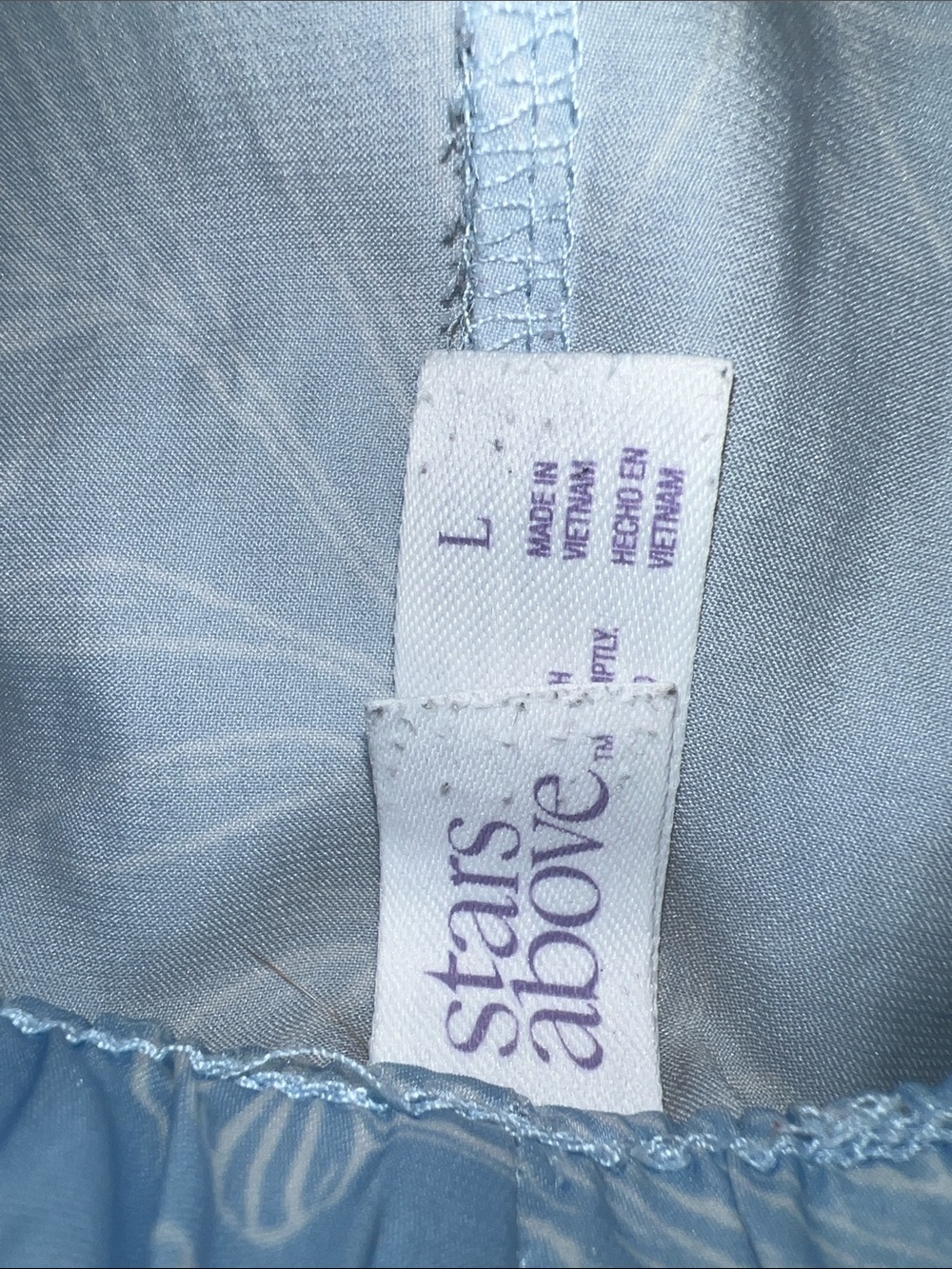 stars above Coord Light Blue Floral Satin Short Sleeve Pajama Top and Shorts - Picture 15 of 15